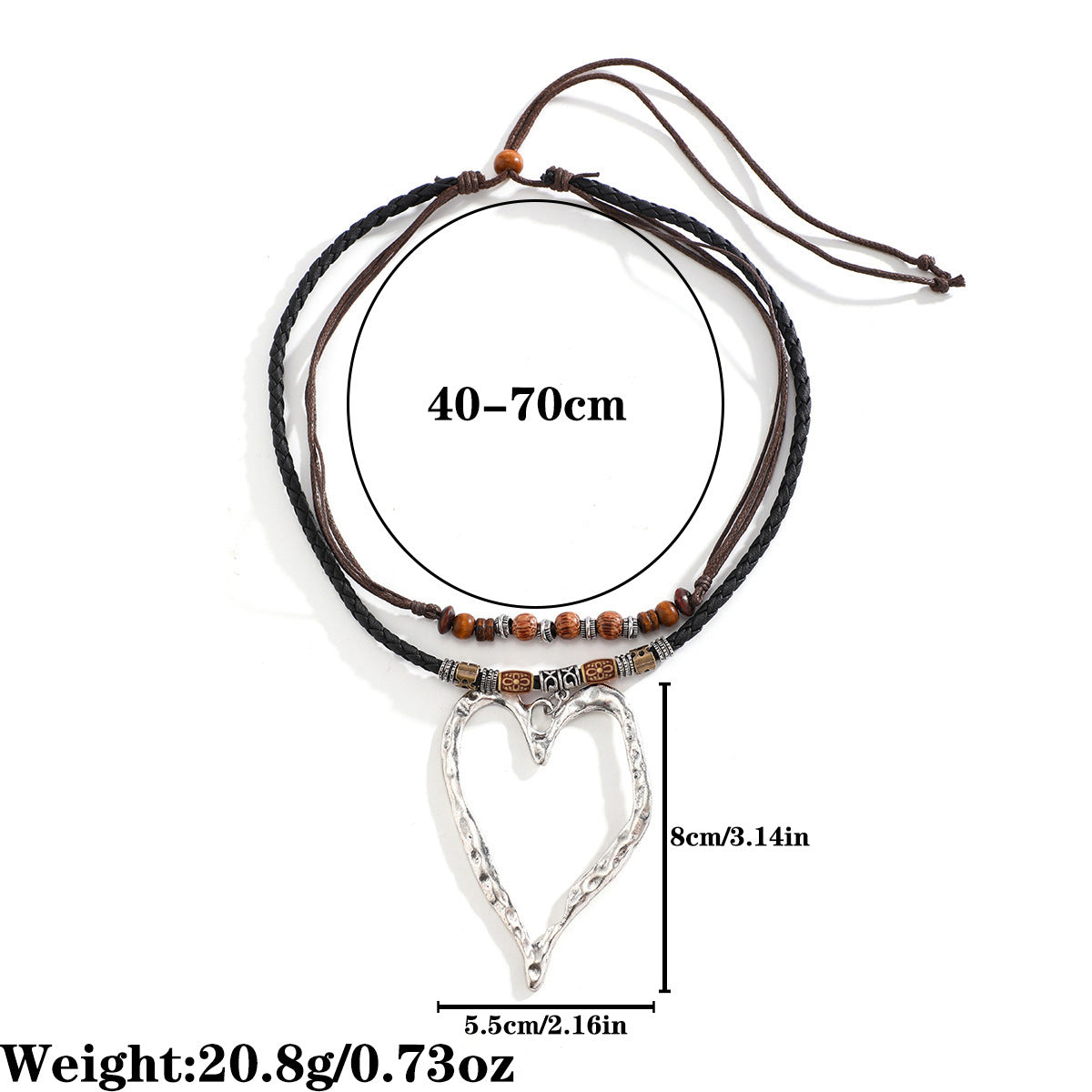 Wholesale Sweet and Cool Exaggerated Big Heart Alloy Necklace